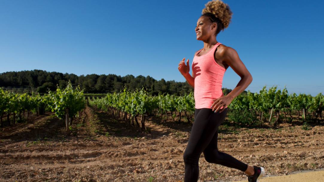 Black woman jogging outdoor