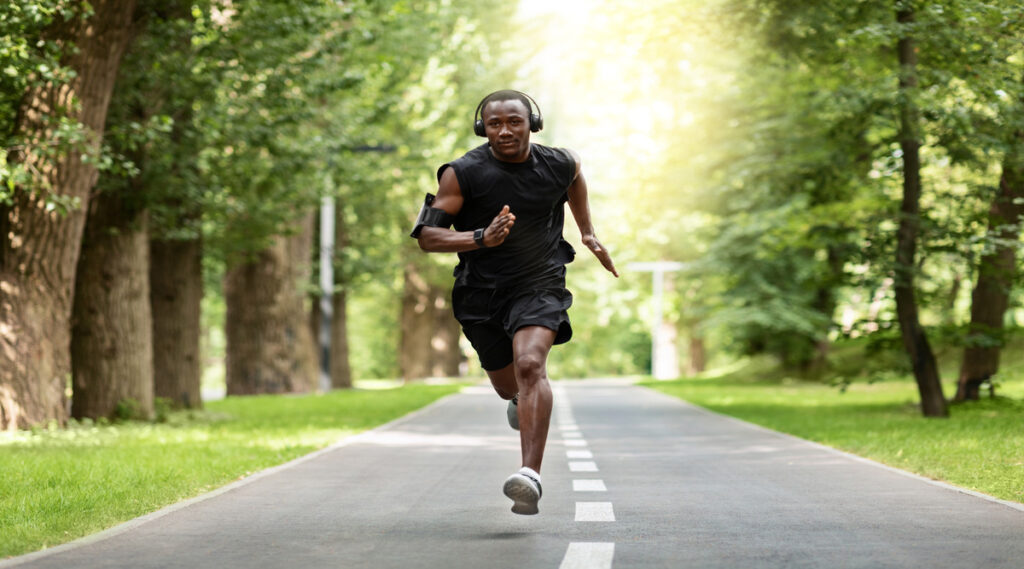 A young man running