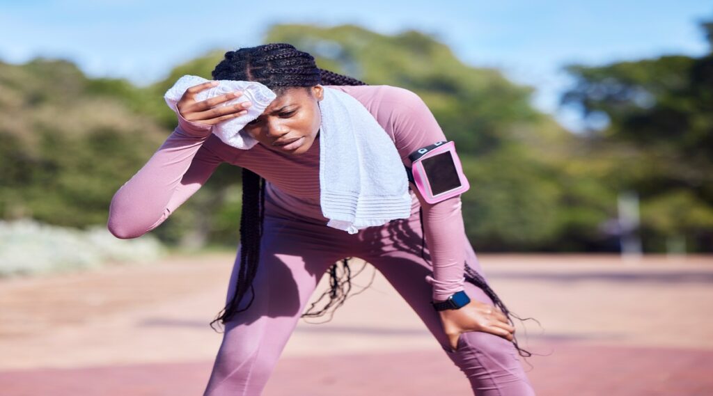 woman tired after short distance run